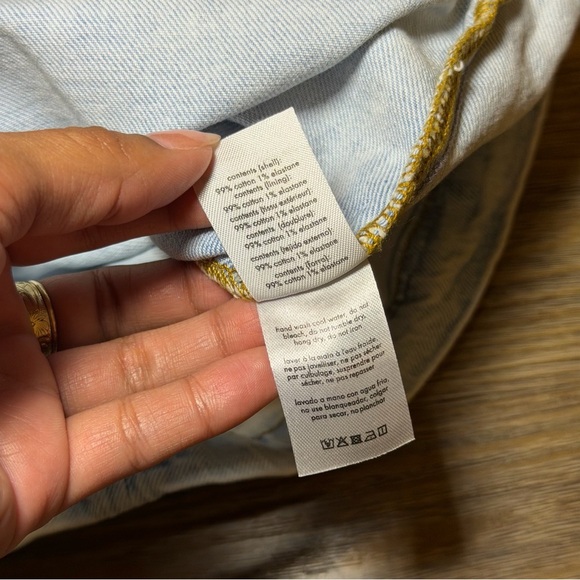 WeWoreWhat Light Wash Denim Mini Skirt with Cut-Out Waist Size L NWT - Picture 10 of 13